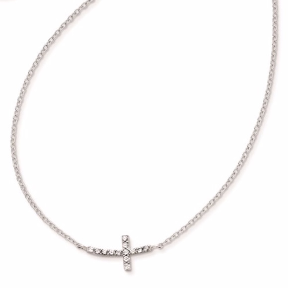 Sideways Cross With 2 IN EXT Necklace